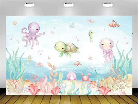 Arte Digital Para Painel Fundo Do Mar Aquarela Elo7 Produtos