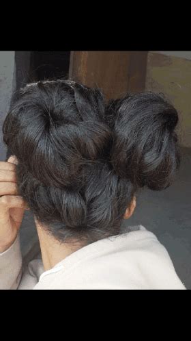 hair bun sticker hair bun hairstyle discover share gifs