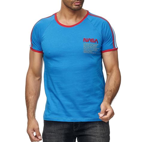 Red Bridge Mens T Shirt Nasa Logo Retro Contrast Striped M Redb