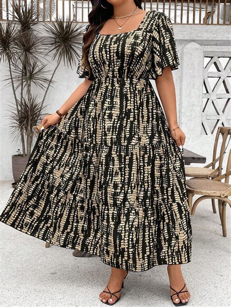 SHEIN VCAY Style vacances d été Robe mi longue élégante grande taille