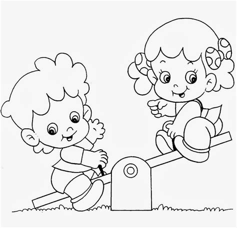 Desenho de Crianças Brincando Para Colorir Desenhos Para Colorir