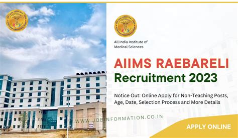 AIIMS Raebareli Recruitment 2023 Notice Out Online Apply For Non