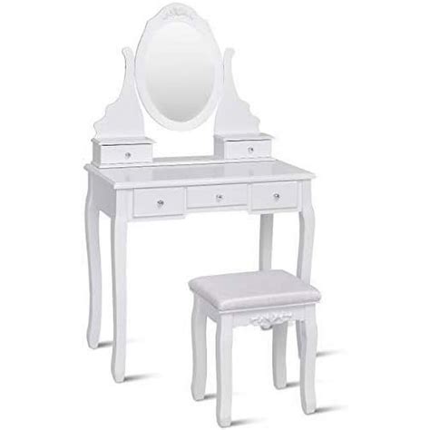 Llbiulife Vanity Set With Lighted Mirror Makeup Table With 10 Rose Light Modern Dressing Desk