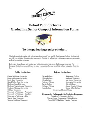 Fillable Online Detroit Public Schools Graduating Senior Compact