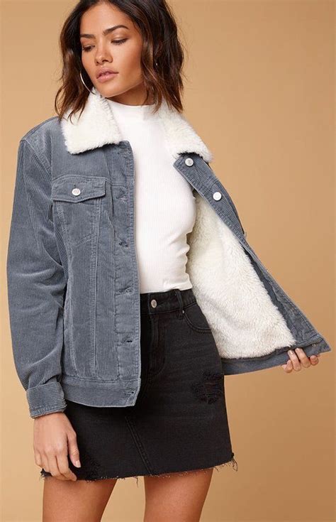 Pacsun Sherpa Corduroy Trucker Jacket Trendy Fashion Outfits Checks Fashion Recruitment Outfits