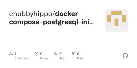 Github Chubbyhippo Docker Compose Postgresql Init Dump