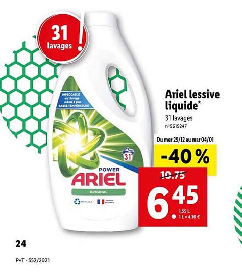 Promo Ariel Lessive Liquide Chez Lidl Icatalogue Fr