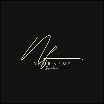 Handwritten Nf Logo With Rectangular Template Vector Ink Fashion Beauty