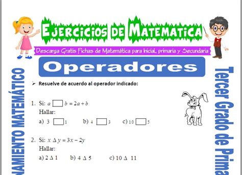 Ejercicios De Operadores Para Tercero De Primaria Matemática