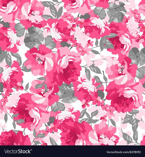 Seamless pattern with pink roses Royalty Free Vector Image