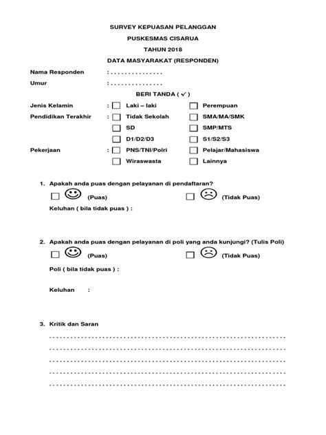 Form Survei Kepuasan Pelanggan