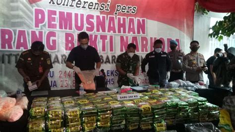 Bareskrim Musnahkan Barang Bukti Sabu 244 Kg Dan Ganja 13 8 Kg