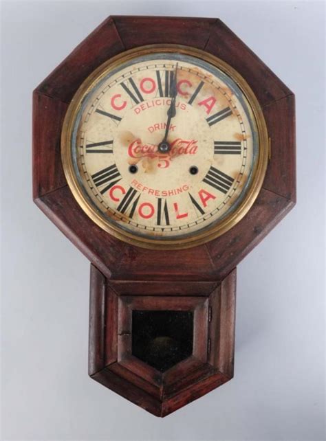 Early Coca Cola Wooden Regulator Clock Value Price Guide