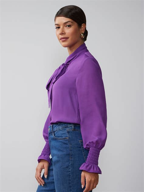 Long Sleeve Tie Up Bow Neck Blouse New York And Company