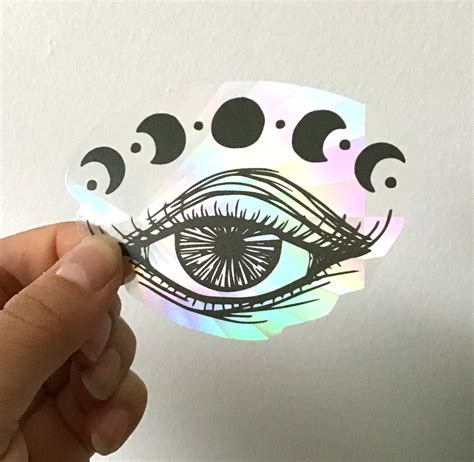 Witchy Eye Moon Phase Suncatcher Decal Etsy