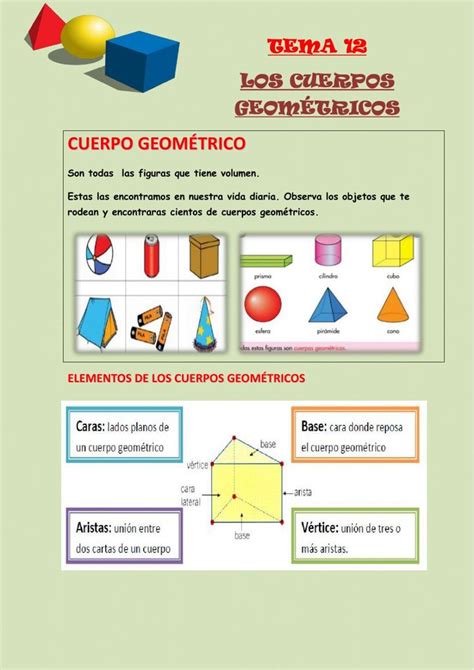 Ficha online de Cuerpos geométricos para 3º El plano cartesiano