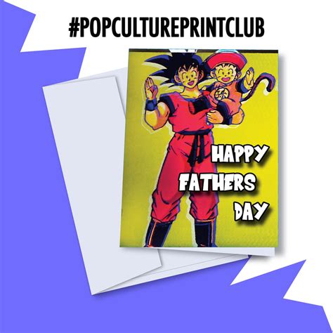 Dragon Ball Z Fathers Day Card Goku Gohan Akira Toriyama Etsy