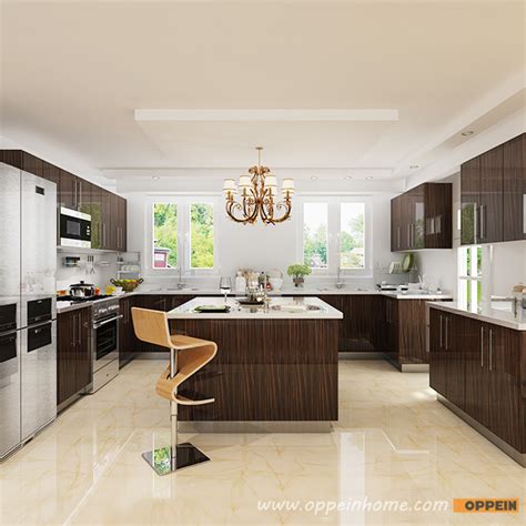 Oppein Kitchen In Africa Op Hpl Modern High Gloss Wood Grain Hpl