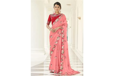 Pink Georgette Festival Wear Saree 9502