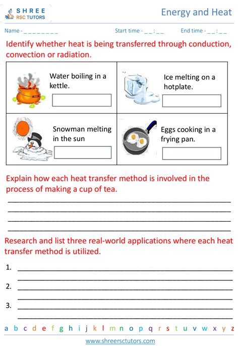 Heat Transfer Conduction Convection And Radiation Worksheets For