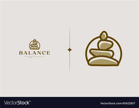 Rock Balancing Logo Template Universal Creative Vector Image