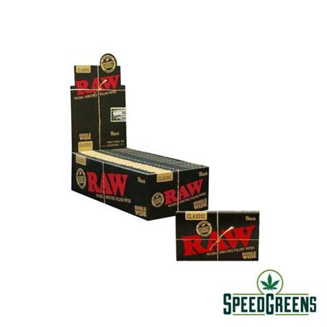 Raw Black Classic Single Wide Rolling Papers Speed Greens