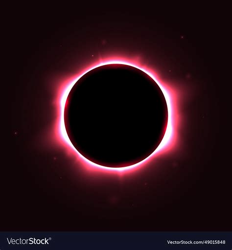 Sun full eclipse concept red solar glow Royalty Free Vector