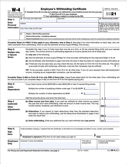 W 4 Form How To Fill It Out In 2021