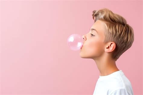Premium Ai Image A Boy Blowing A Bubble