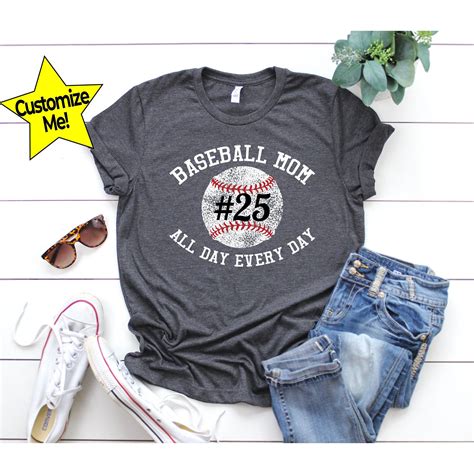 Baseball Mom Shirts Personalized Baseball Mom Shirt Team Shirt Baseball Name Number Tshirt