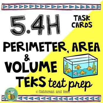 H Perimeter Area And Volume Task Cards Staar Test Prep Tpt