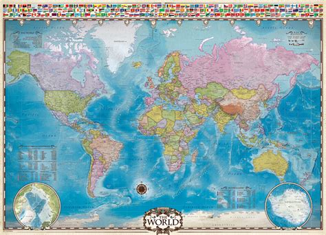 Map of the World with Flags (Small Box), 1000 Pieces, Eurographics ...