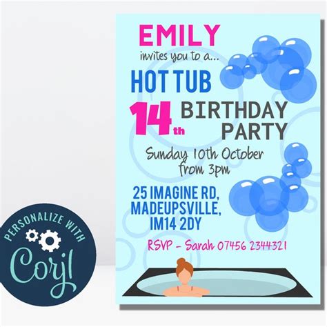 Hot Tub Party Invitations - Etsy Hong Kong