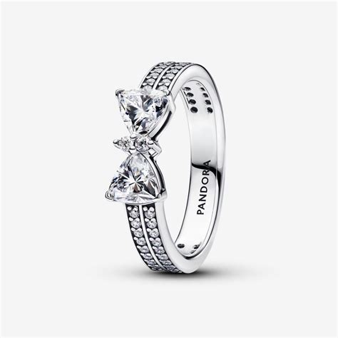 Sparkling Bow Ring Set Sterling Silver Pandora Us