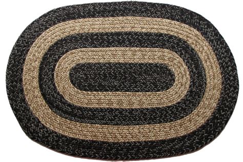 Ohio - Country Black & Brown - Oval Braided Rug