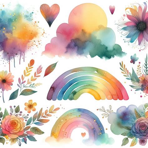 Premium Photo Ombre Watercolor Splash Illustration Collection