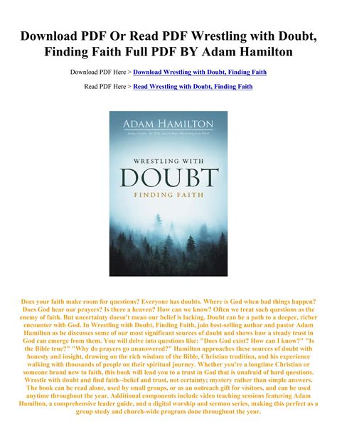 Pdf Download Wrestling With Doubt Finding Faith Adam Hamilton By