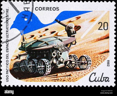 Lunokhod USSR Moon Vehicle Exploring Of Space Postage Stamp Cuba