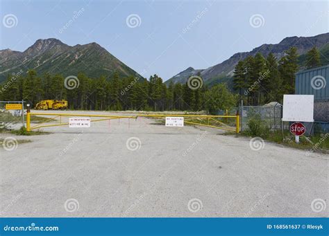 Blocked Entrance To Decommissioned Asbestos Mine In Cassiar Bc Canada