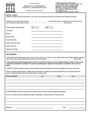 Fillable Online Pcfa Debit Order Form April Fax Email Print