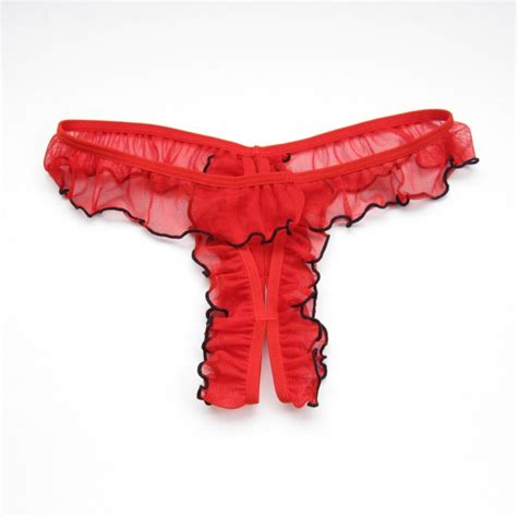 Fashion Care 2u U299 Sexy Sheer Red Ruffle Trim Women Underwear