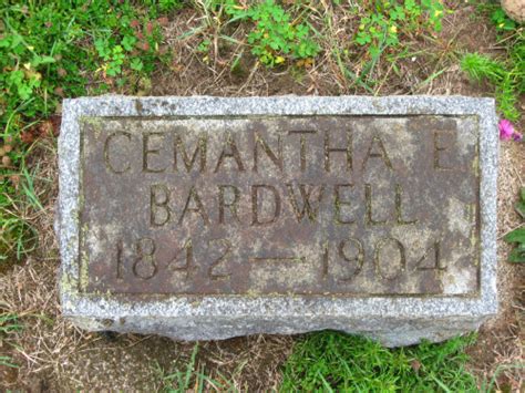 Cemantha E Bardwell M Morial Find A Grave