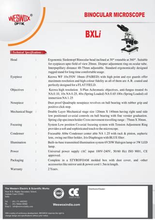 Binocular Microscope Bx Li Pdf