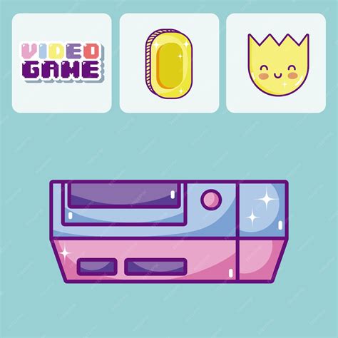 Dibujos Animados De Videojuegos Retro Vector Premium