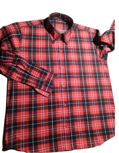 Afm International Collar Neck Mens Cotton Check Shirt Handwash Size