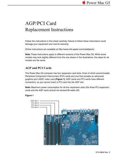 Apple Power Mac G5 Late 2004 AGP PCI Card Replacement Instructions