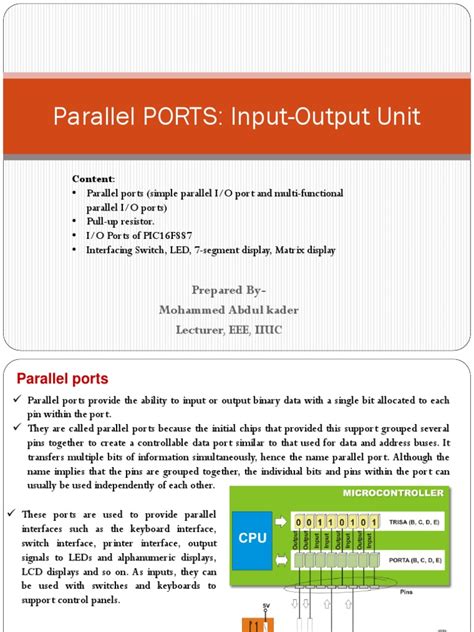 Input Output Ports Pdf Switch Electronics