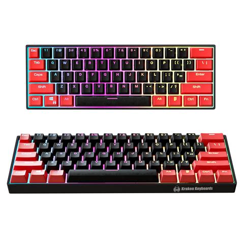 Buy KRAKEN KEYBOARDSReverse BRED Edition Kraken Pro 60 Red Black 60