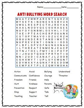 Anti Bullying Word Search By Lailabee Teachers Pay Teachers