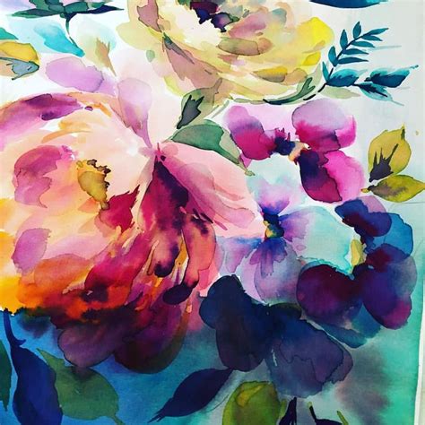 Watercolour Floral Painting Painting Floral Painting Flower Painting